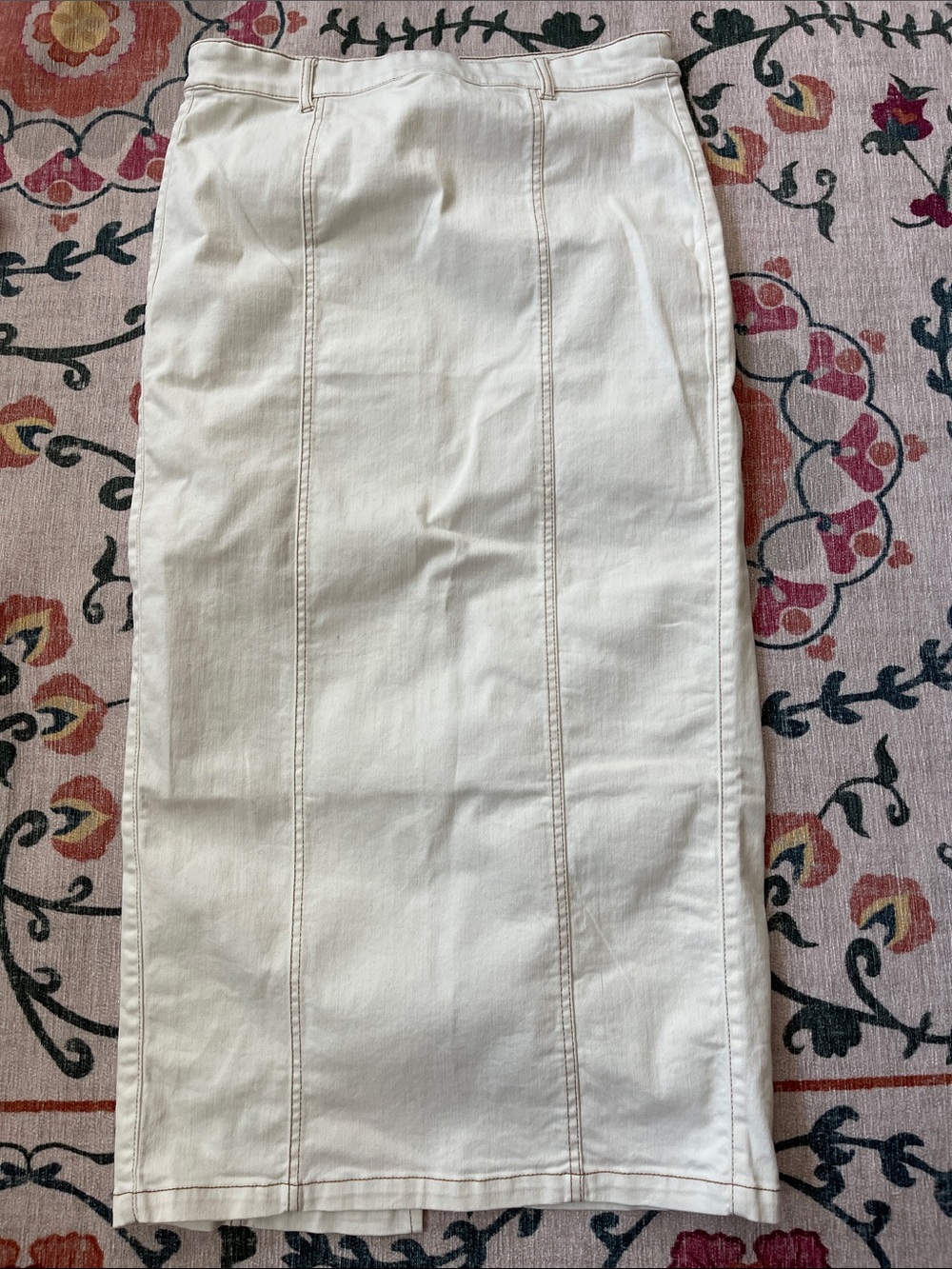 Cotton-Blend Maxi Skirt in Off-White